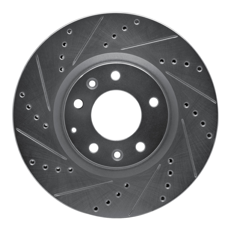 Picture of RNC Brake Rotor - Drill & Slot - R1 04-08 Mazda RX-8 Front Left Drilled & Slotted Silver Brake Rotor rnc631-80042L