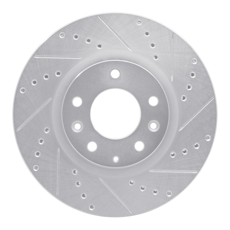 Picture of RNC Brake Rotor - Drill & Slot - R1 04-08 Mazda RX-8 Front Right Drilled & Slotted Silver Brake Rotor rnc631-80042R
