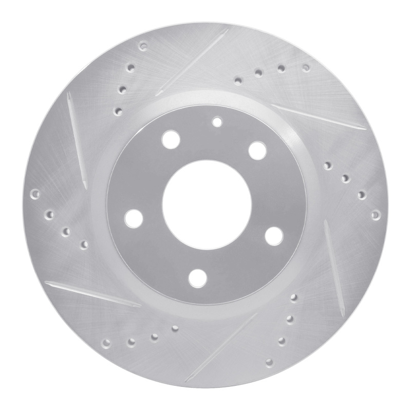 Picture of RNC Brake Rotor - Drill & Slot - R1 14-24 Mazda 3 Front Left Drilled & Slotted Silver Brake Rotor rnc631-80052L