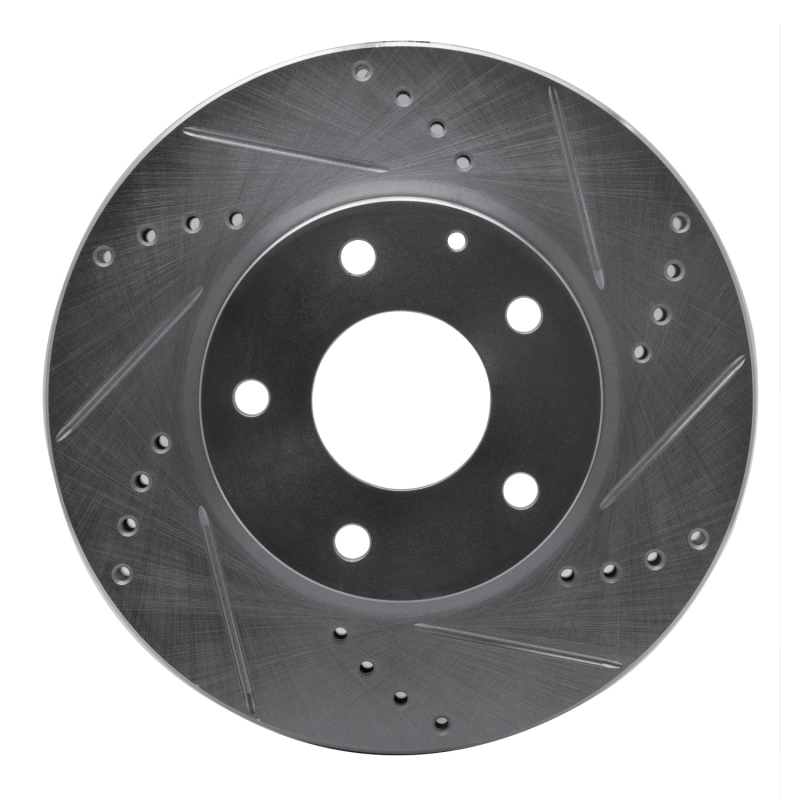 Picture of RNC Brake Rotor - Drill & Slot - R1 14-24 Mazda 3 Front Right Drilled & Slotted Silver Brake Rotor rnc631-80053R
