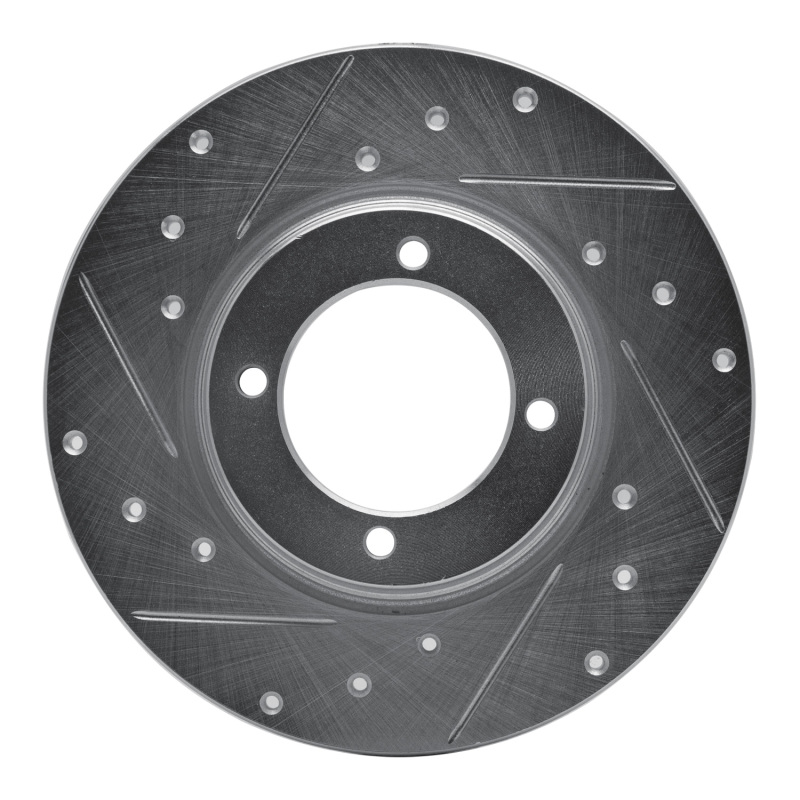 Picture of RNC Brake Rotor - Drill & Slot - R1 74-84 Ford COURIER (USA/Canada) Front Left Drilled & Slotted Silver Brake Rotor rnc631-80054L