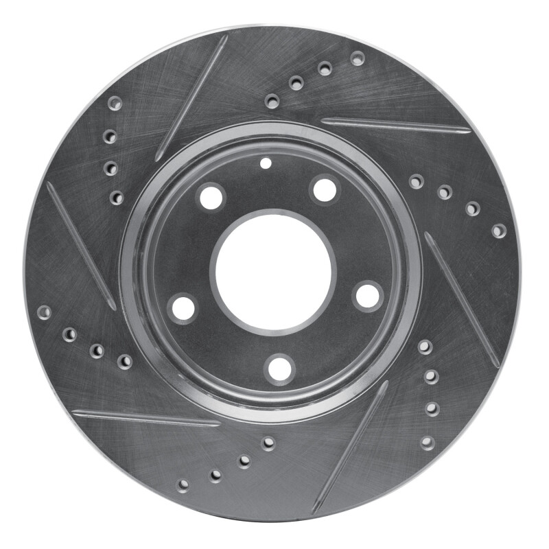 Picture of RNC Brake Rotor - Drill & Slot - R1 14-24 Mazda 3 Front Right Drilled & Slotted Silver Brake Rotor rnc631-80053R