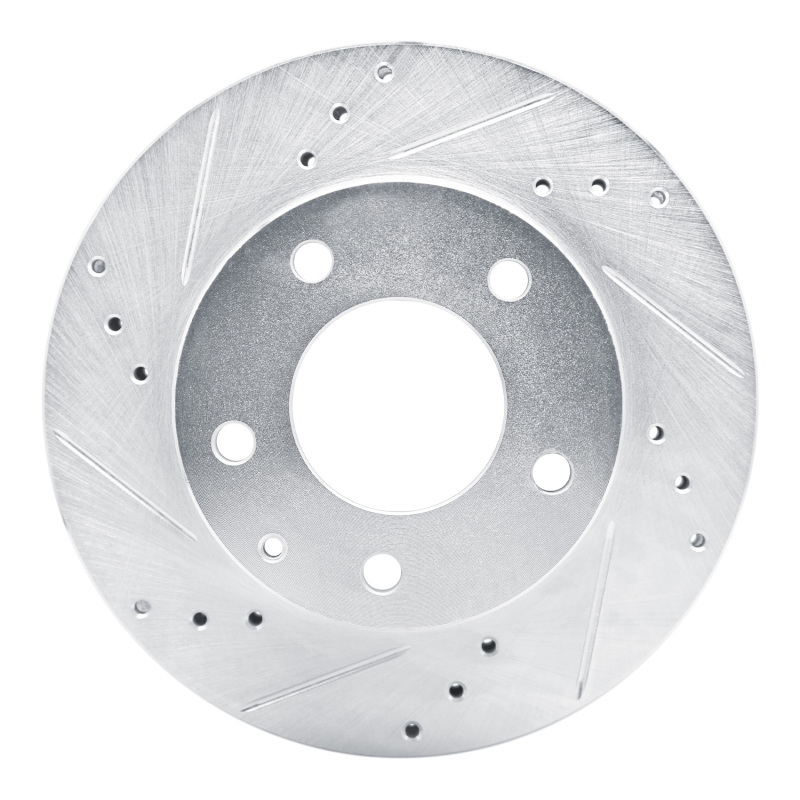 Picture of RNC Brake Rotor - Drill & Slot - R1 92-93 Mazda MPV Front Left Drilled & Slotted Silver Brake Rotor rnc631-80059L