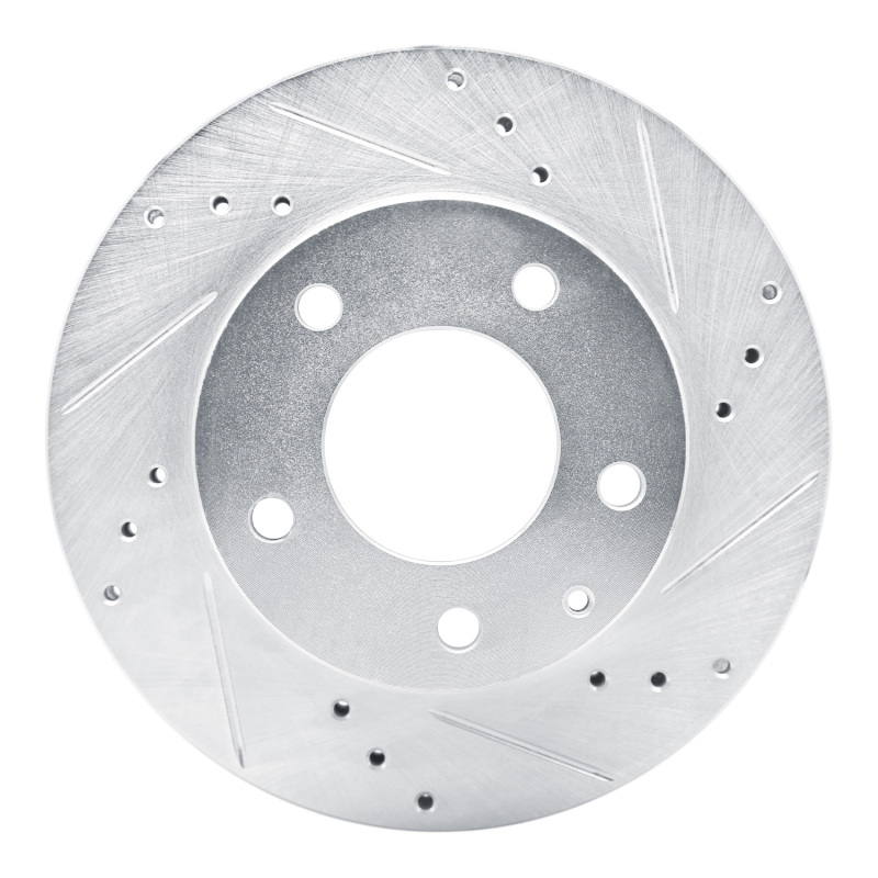 Picture of RNC Brake Rotor - Drill & Slot - R1 92-93 Mazda MPV Front Right Drilled & Slotted Silver Brake Rotor rnc631-80059R