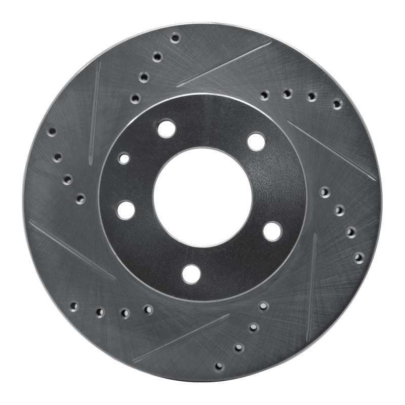 Picture of RNC Brake Rotor - Drill & Slot - R1 92-95 Mazda MPV Front Left Drilled & Slotted Silver Brake Rotor rnc631-80060L