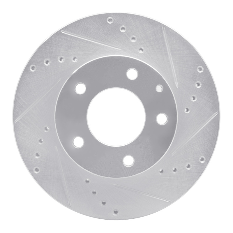 Picture of RNC Brake Rotor - Drill & Slot - R1 92-95 Mazda MPV Front Right Drilled & Slotted Silver Brake Rotor rnc631-80060R