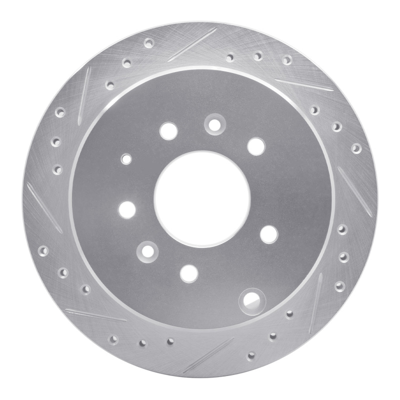 Picture of RNC Brake Rotor - Drill & Slot - R1 92-06 Mazda 929 Rear Left Drilled & Slotted Silver Brake Rotor rnc631-80061L