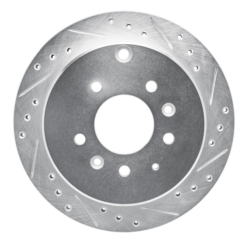 Picture of RNC Brake Rotor - Drill & Slot - R1 92-06 Mazda MPV Rear Right Drilled & Slotted Silver Brake Rotor rnc631-80061R