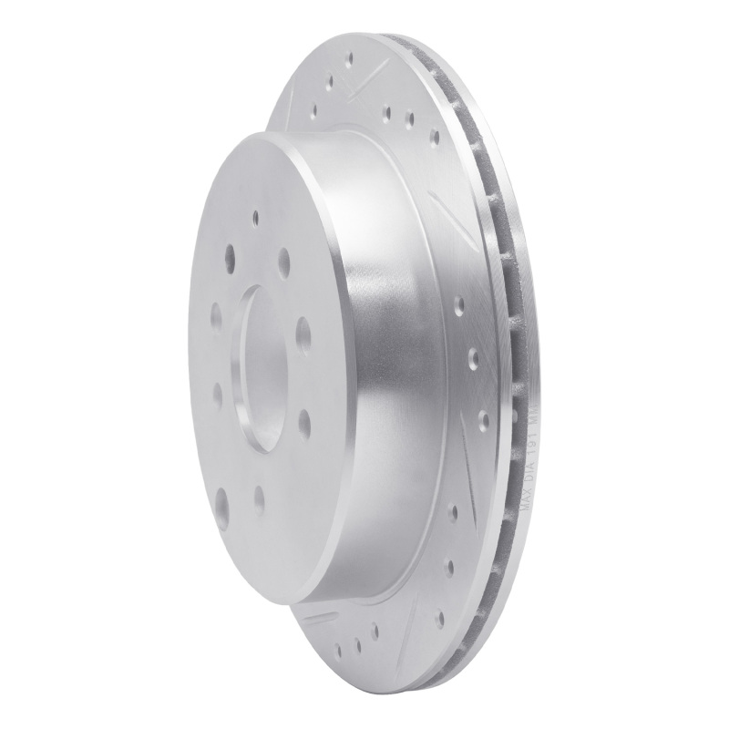 Picture of RNC Brake Rotor - Drill & Slot - R1 92-06 Mazda 929 Rear Left Drilled & Slotted Silver Brake Rotor rnc631-80061L