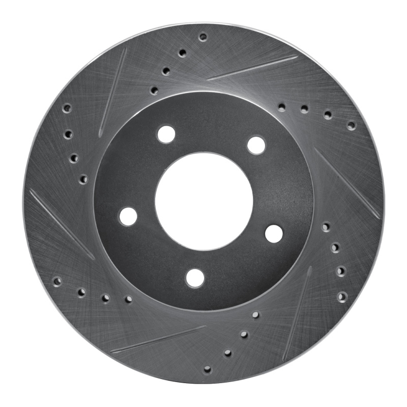 Picture of RNC Brake Rotor - Drill & Slot - R1 96-98 Mazda MPV Front Left Drilled & Slotted Silver Brake Rotor rnc631-80063L
