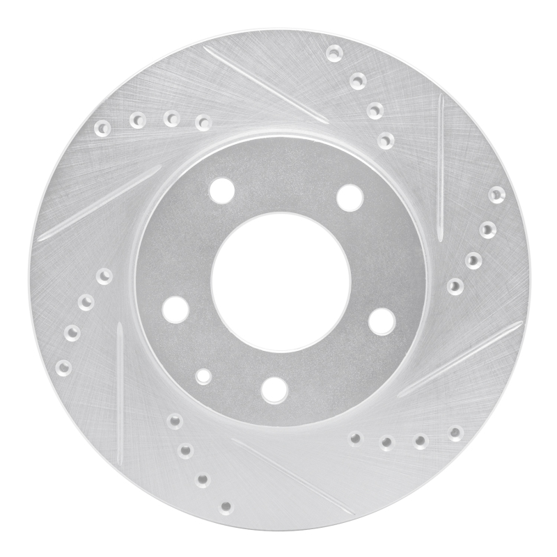 Picture of RNC Brake Rotor - Drill & Slot - R1 95-06 Mazda Millenia Front Right Drilled & Slotted Silver Brake Rotor rnc631-80062R
