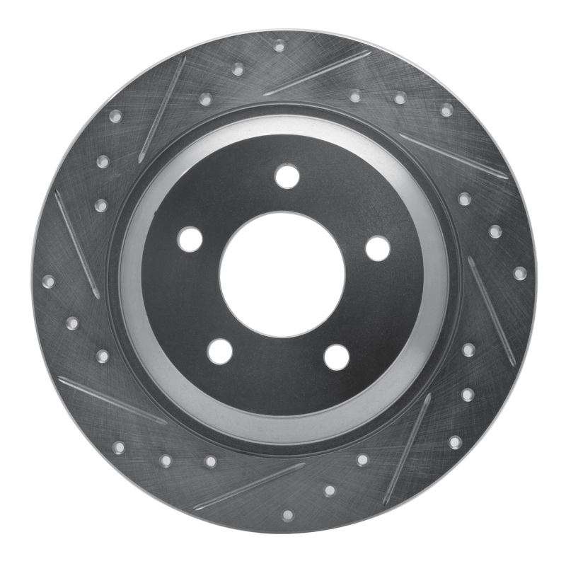 Picture of RNC Brake Rotor - Drill & Slot - R1 06-15 Mazda 5 Rear Left Drilled & Slotted Silver Brake Rotor rnc631-80064L