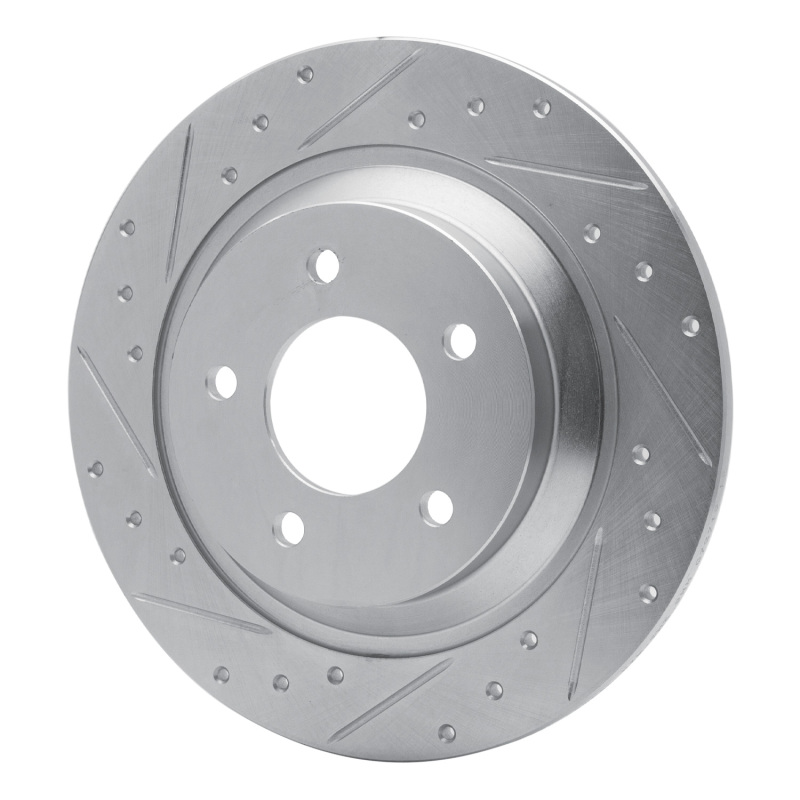 Picture of RNC Brake Rotor - Drill & Slot - R1 06-15 Mazda 5 Rear Left Drilled & Slotted Silver Brake Rotor rnc631-80064L