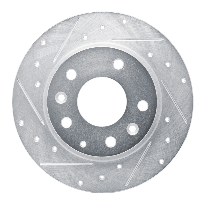 Picture of RNC Brake Rotor - Drill & Slot - R1 14-25 Mazda 3 Rear Left Drilled & Slotted Silver Brake Rotor rnc631-80079L