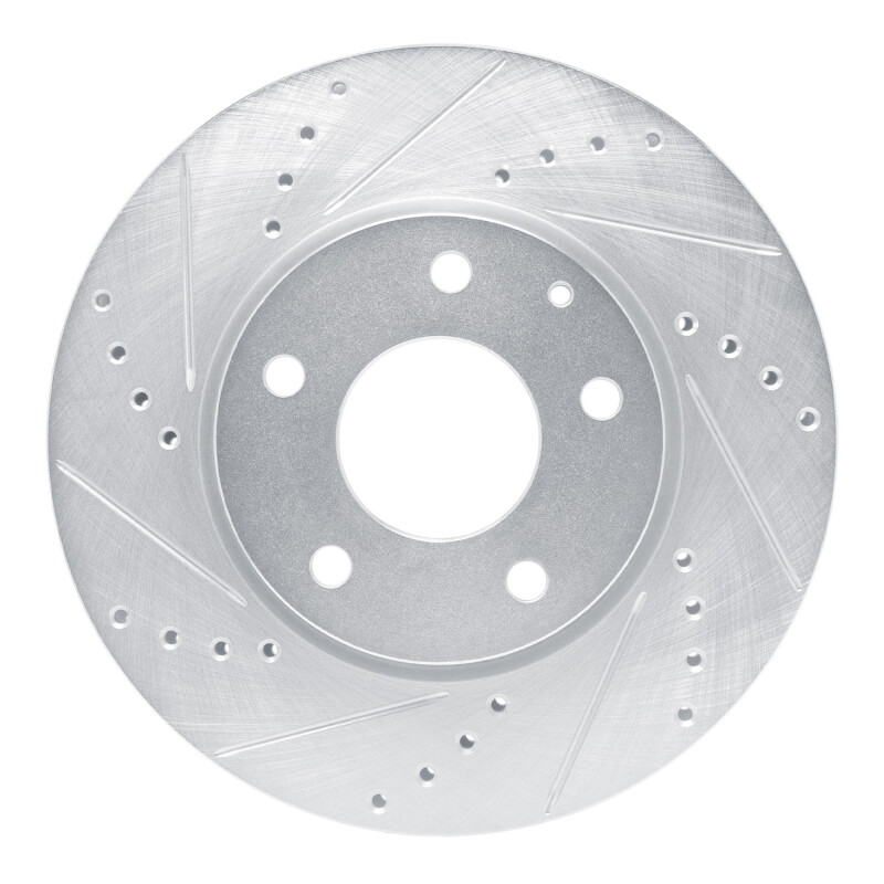 Picture of RNC Brake Rotor - Drill & Slot - R1 19-25 Mazda 3 Front Left Drilled & Slotted Silver Brake Rotor rnc631-80082L