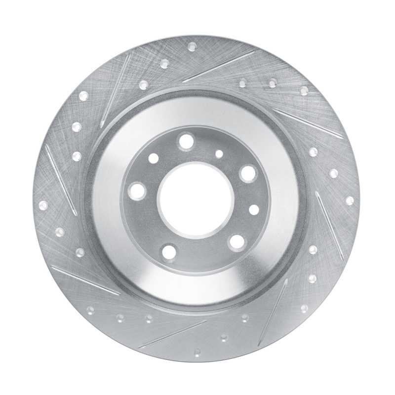 Picture of RNC Brake Rotor - Drill & Slot - R1 13-25 Mazda MX-30 Rear Right Drilled & Slotted Silver Brake Rotor rnc631-80083R