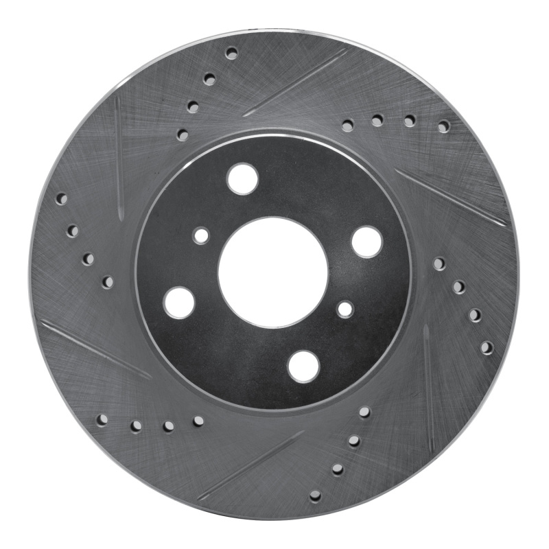 Picture of RNC Brake Rotor - Drill & Slot - R1 04-06 Scion XA Front Left Drilled & Slotted Silver Brake Rotor rnc631-91002L