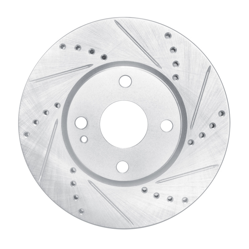 Picture of RNC Brake Rotor - Drill & Slot - R1 16-25 Mazda 2 (Mexico) Front Right Drilled & Slotted Silver Brake Rotor rnc631-91003R