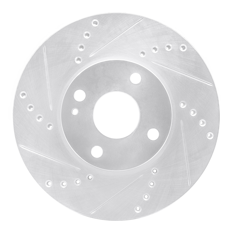Picture of RNC Brake Rotor - Drill & Slot - R1 16-25 Mazda 2 (Mexico) Front Left Drilled & Slotted Silver Brake Rotor rnc631-91003L