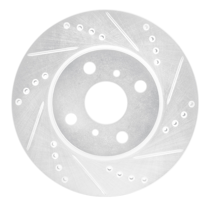 Picture of RNC Brake Rotor - Drill & Slot - R1 12-15 Scion IQ Front Right Drilled & Slotted Silver Brake Rotor rnc631-91001R