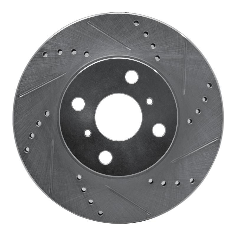 Picture of RNC Brake Rotor - Drill & Slot - R1 04-06 Scion XA Front Right Drilled & Slotted Silver Brake Rotor rnc631-91002R