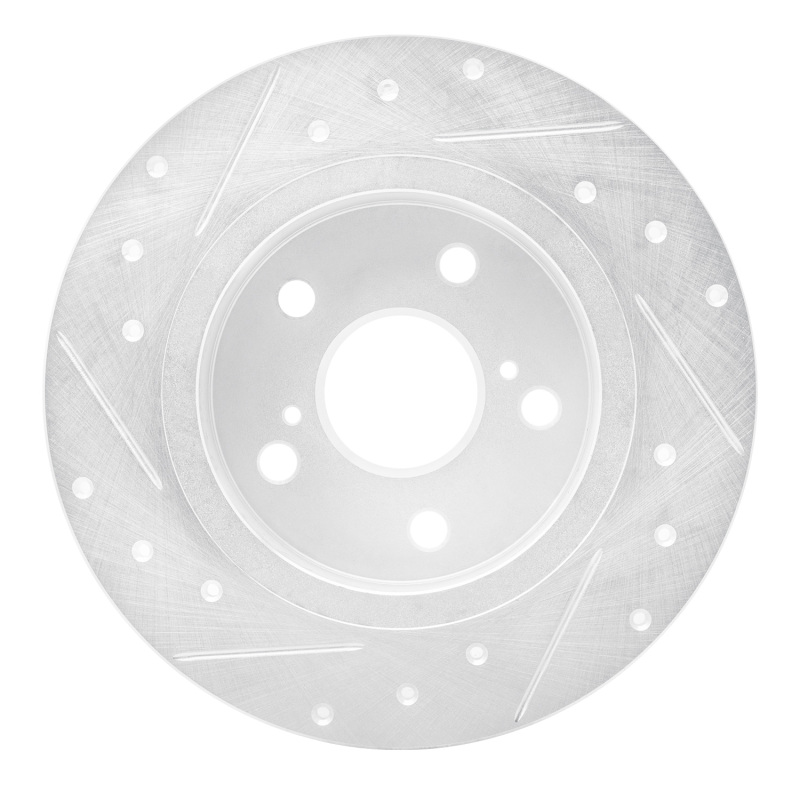 Picture of RNC Brake Rotor - Drill & Slot - R1 11-16 Scion TC Rear Right Drilled & Slotted Silver Brake Rotor rnc631-91000R