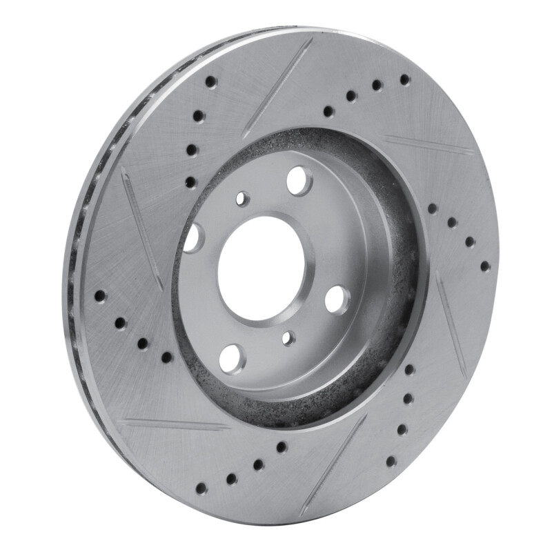 Picture of RNC Brake Rotor - Drill & Slot - R1 04-06 Scion XA Front Right Drilled & Slotted Silver Brake Rotor rnc631-91002R