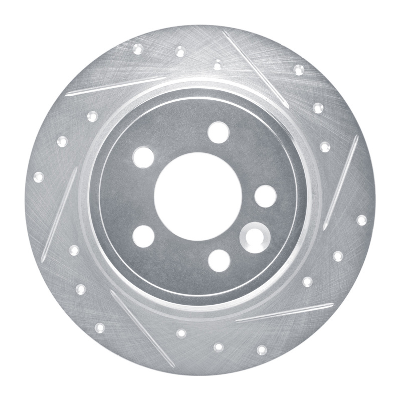 Picture of RNC Brake Rotor - Drill & Slot - R1 00-06 Rover 75 (Mexico) Rear Right Drilled & Slotted Silver Brake Rotor rnc631-92002R
