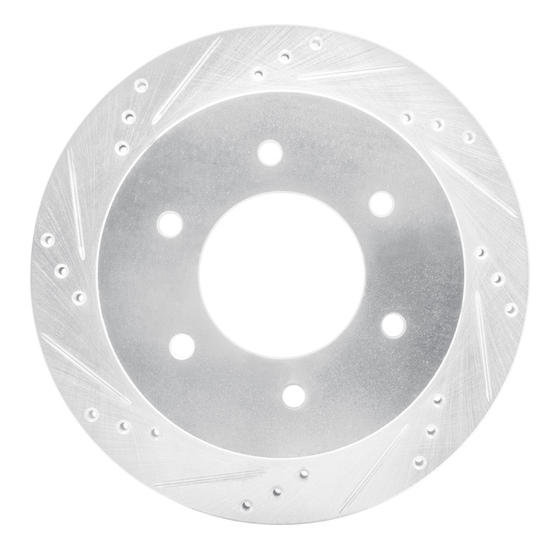 Picture of RNC Brake Rotor - Drill & Slot - R1 15-17 Mitsubishi Montero Limited (Mexico) Rear Left Drilled & Slotted Silver Brake Rotor rnc631-92006L