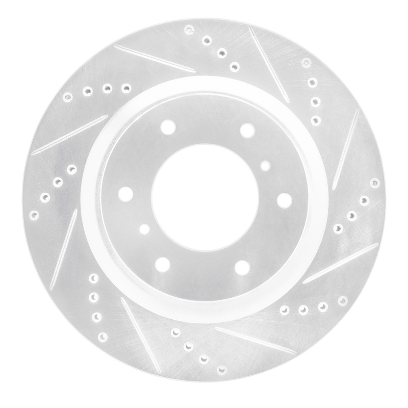 Picture of RNC Brake Rotor - Drill & Slot - R1 08-17 Mitsubishi Montero Limited (Mexico) Front Right Drilled & Slotted Silver Brake Rotor rnc631-92007R