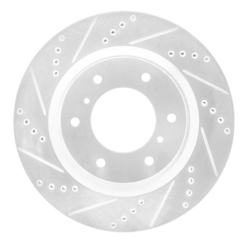 Picture of RNC Brake Rotor - Drill & Slot - R1 08-17 Mitsubishi Montero Limited (Mexico) Front Left Drilled & Slotted Silver Brake Rotor rnc631-92007L