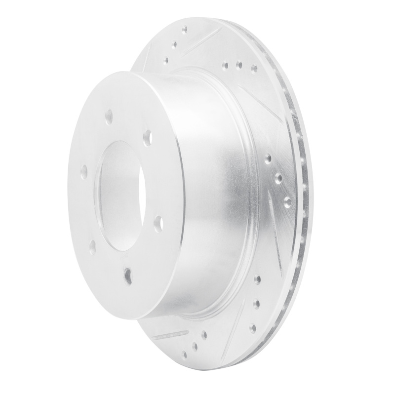 Picture of RNC Brake Rotor - Drill & Slot - R1 15-17 Mitsubishi Montero Limited (Mexico) Rear Left Drilled & Slotted Silver Brake Rotor rnc631-92006L