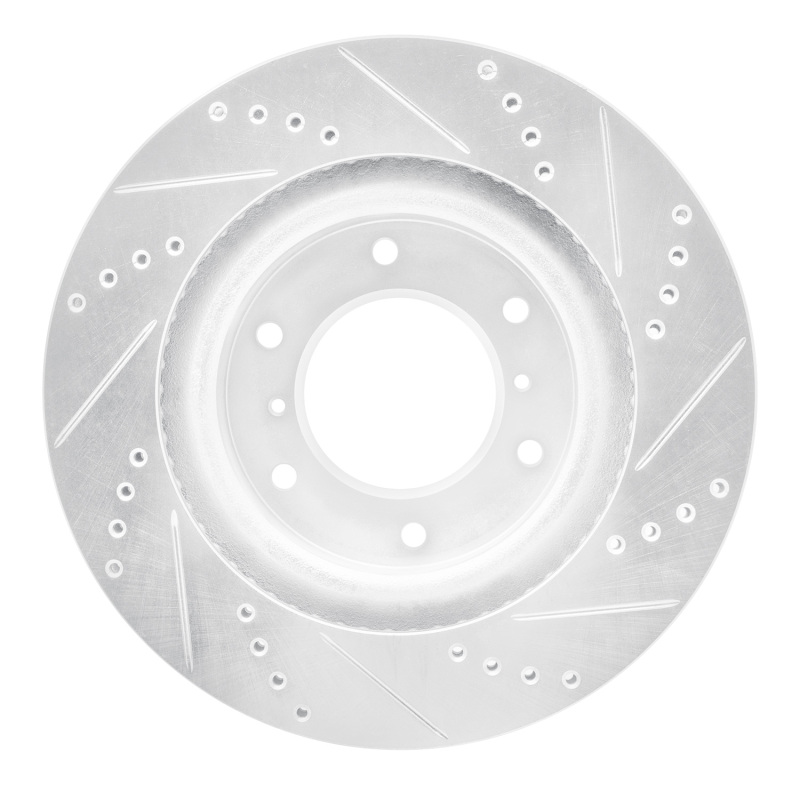 Picture of RNC Brake Rotor - Drill & Slot - R1 08-17 Mitsubishi Montero Limited (Mexico) Front Left Drilled & Slotted Silver Brake Rotor rnc631-92007L