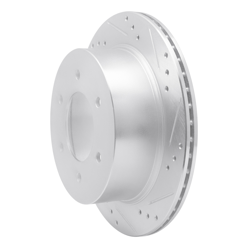 Picture of RNC Brake Rotor - Drill & Slot - R1 15-17 Mitsubishi Montero Limited (Mexico) Rear Right Drilled & Slotted Silver Brake Rotor rnc631-92006R