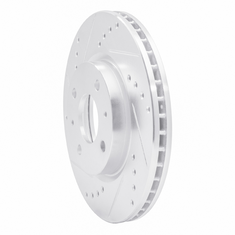 Picture of RNC Brake Rotor - Drill & Slot - R1 00-09 Peugeot 206 (Mexico) Front Left Drilled & Slotted Silver Brake Rotor rnc631-92037L