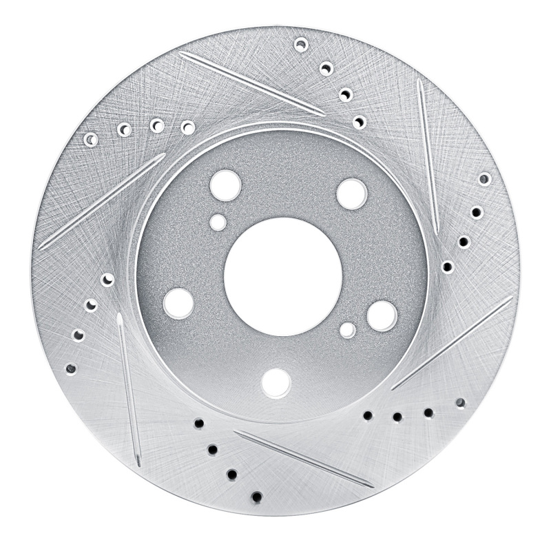 Picture of RNC Brake Rotor - Drill & Slot - R1 13-19 Toyota Hilux (Mexico) Front Right Drilled & Slotted Silver Brake Rotor rnc631-92042R