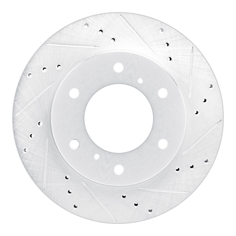Picture of RNC Brake Rotor - Drill & Slot - R1 07-17 Mitsubishi Montero Sport (Mexico) Front Right Drilled & Slotted Silver Brake Rotor rnc631-92047R