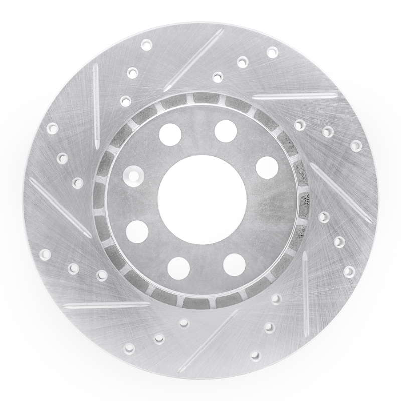 Picture of RNC Brake Rotor - Drill & Slot - R1 06-10 Fiat Punto (Mexico) Front Left Drilled & Slotted Silver Brake Rotor rnc631-92048L