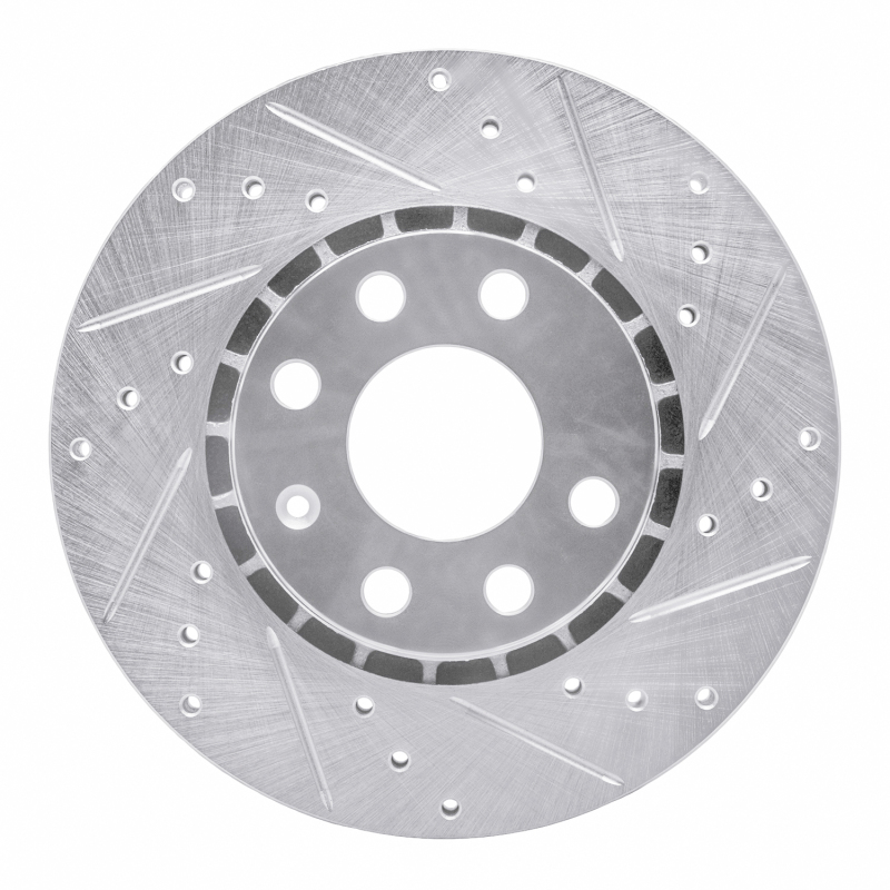 Picture of RNC Brake Rotor - Drill & Slot - R1 06-10 Fiat Punto (Mexico) Front Right Drilled & Slotted Silver Brake Rotor rnc631-92048R