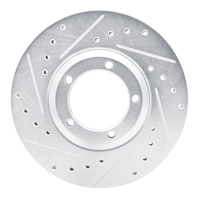 Picture of RNC Brake Rotor - Drill & Slot - R1 03-05 Dodge H100 (Mexico) Front Left Drilled & Slotted Silver Brake Rotor rnc631-92051L