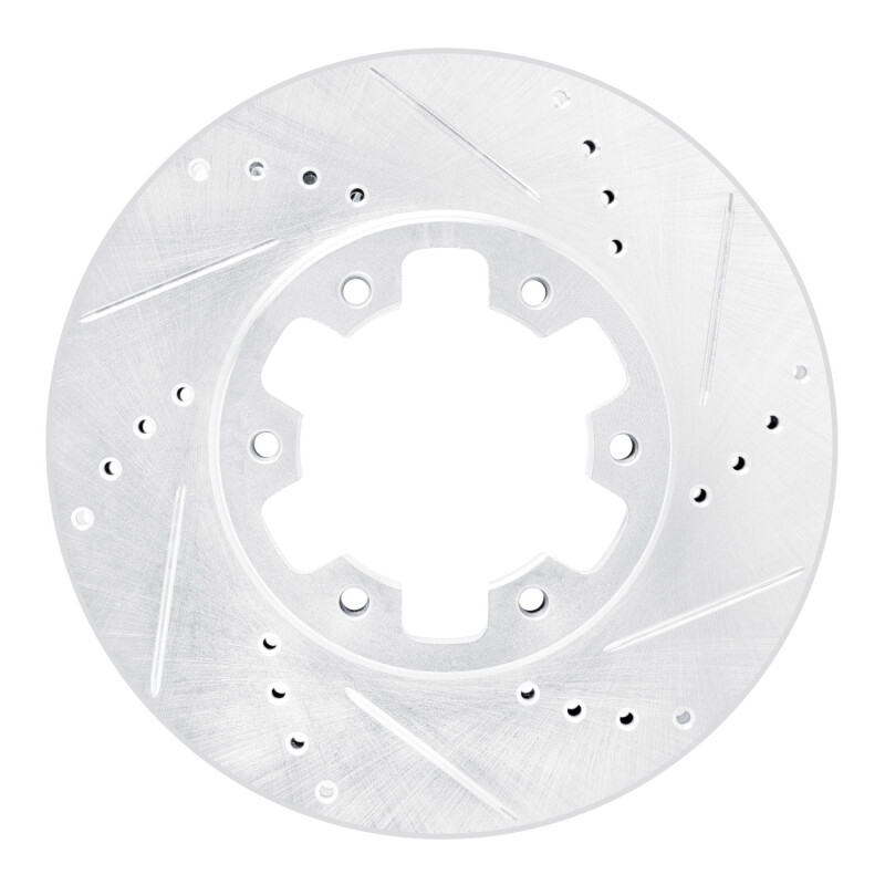 Picture of RNC Brake Rotor - Drill & Slot - R1 02-24 Nissan NV350 UrVan (Mexico) Front Right Drilled & Slotted Silver Brake Rotor rnc631-92052R