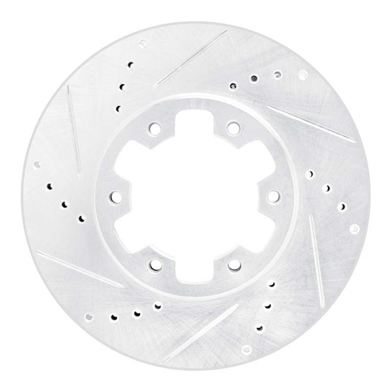 Picture of RNC Brake Rotor - Drill & Slot - R1 02-24 Nissan NV350 UrVan (Mexico) Front Left Drilled & Slotted Silver Brake Rotor rnc631-92052L