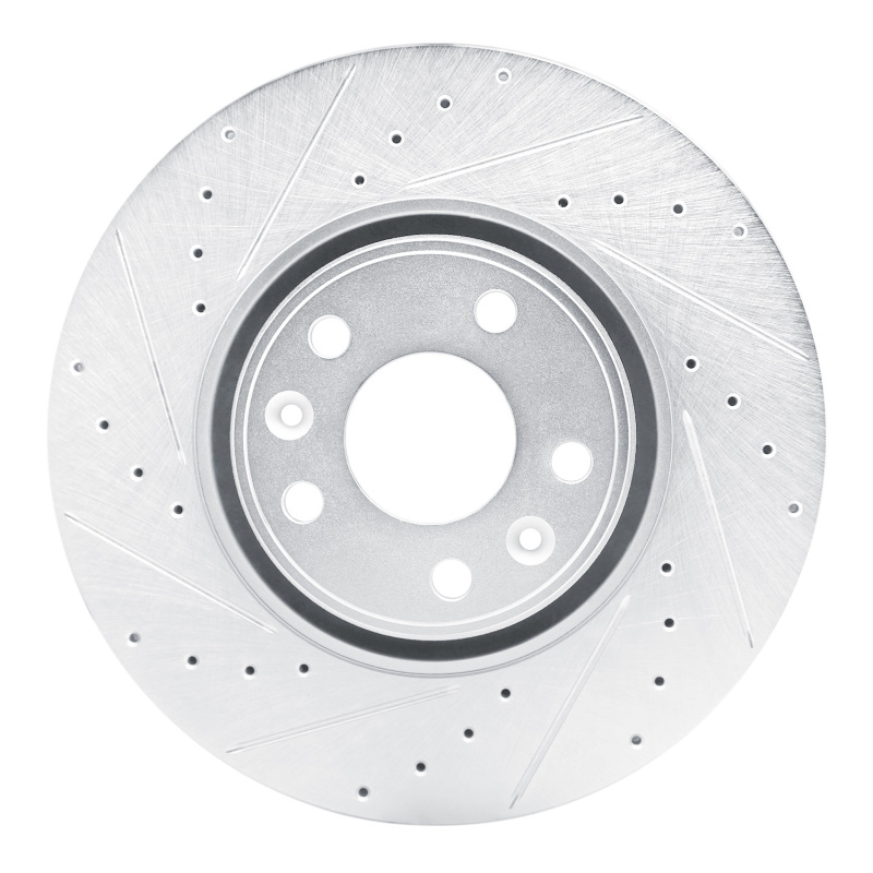 Picture of RNC Brake Rotor - Drill & Slot - R1 10-17 Renault SAFRANE (Mexico) Front Left Drilled & Slotted Silver Brake Rotor rnc631-92055L