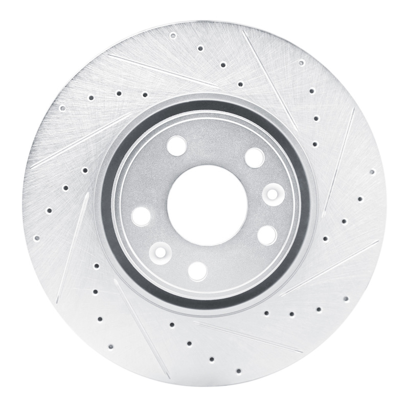 Picture of RNC Brake Rotor - Drill & Slot - R1 10-17 Renault SAFRANE (Mexico) Front Right Drilled & Slotted Silver Brake Rotor rnc631-92055R