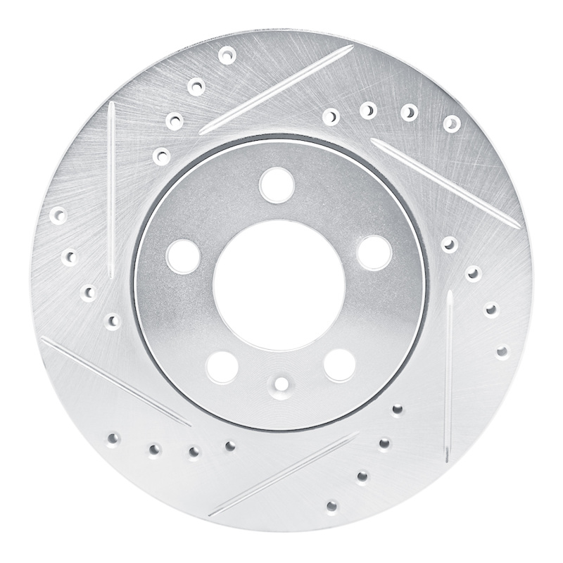 Picture of RNC Brake Rotor - Drill & Slot - R1 03-18 Volkswagen Polo (Mexico) Front Left Drilled & Slotted Silver Brake Rotor rnc631-92058L