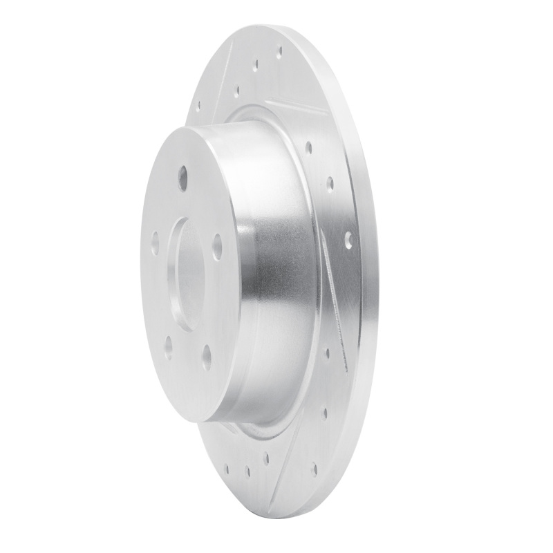 Picture of RNC Brake Rotor - Drill & Slot - R1 99-07 Alfa Romeo 166 (Mexico) Rear Left Drilled & Slotted Silver Brake Rotor rnc631-92061L