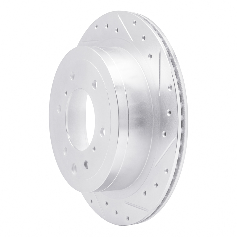 Picture of RNC Brake Rotor - Drill & Slot - R1 08-14 Mitsubishi Montero Limited (Mexico) Rear Right Drilled & Slotted Silver Brake Rotor rnc631-92060R