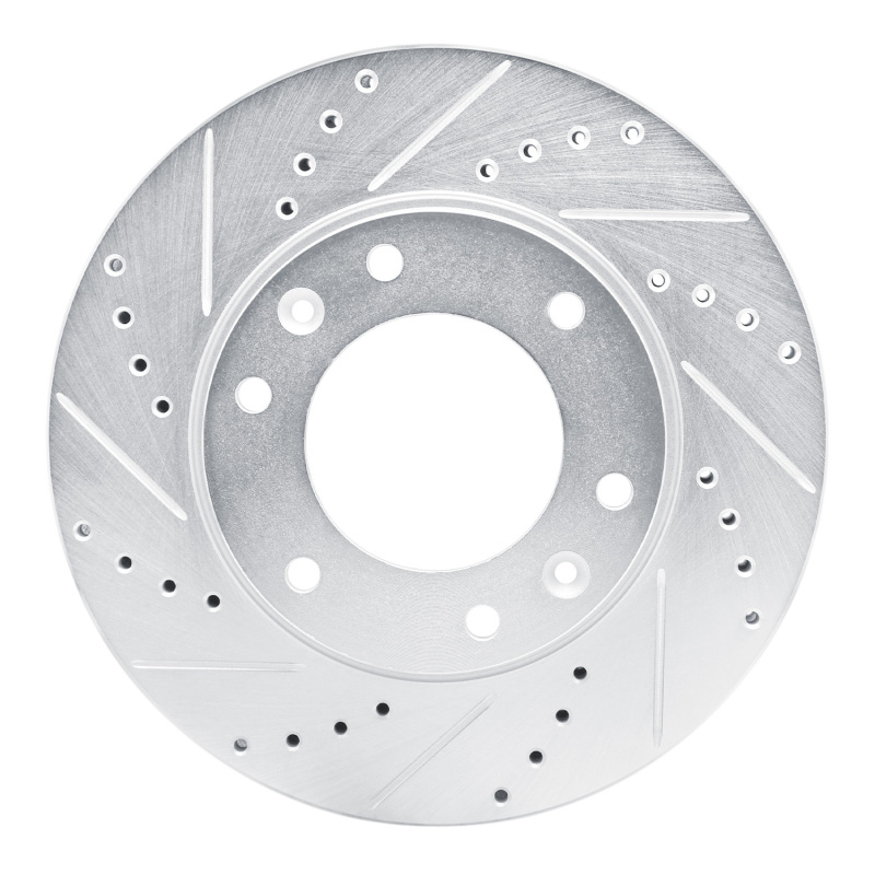 Picture of RNC Brake Rotor - Drill & Slot - R1 09-19 Dodge H100 (Mexico) Front Left Drilled & Slotted Silver Brake Rotor rnc631-92088L