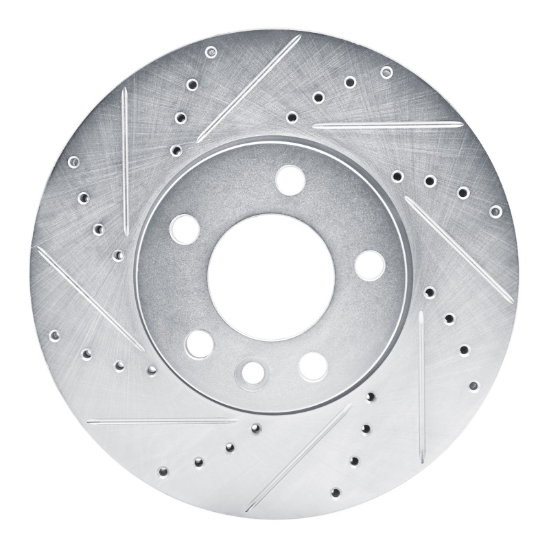 Picture of RNC Brake Rotor - Drill & Slot - R1 10-24 Volkswagen TRANSportER (Mexico) Front Left Drilled & Slotted Silver Brake Rotor rnc631-92094L