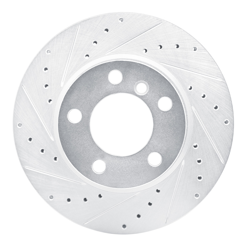 Picture of RNC Brake Rotor - Drill & Slot - R1 12-20 BMW 118i (Mexico) Front Left Drilled & Slotted Silver Brake Rotor rnc631-92099L